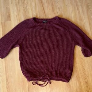 Massimo Dutti size Large Brick red Maroon Crew Neck Sweater